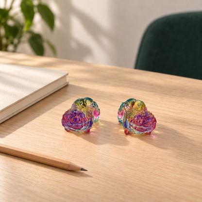 Paired Pixiu · Rainbow Glass Figurines