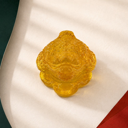 Amber Toad · Glass Figurine