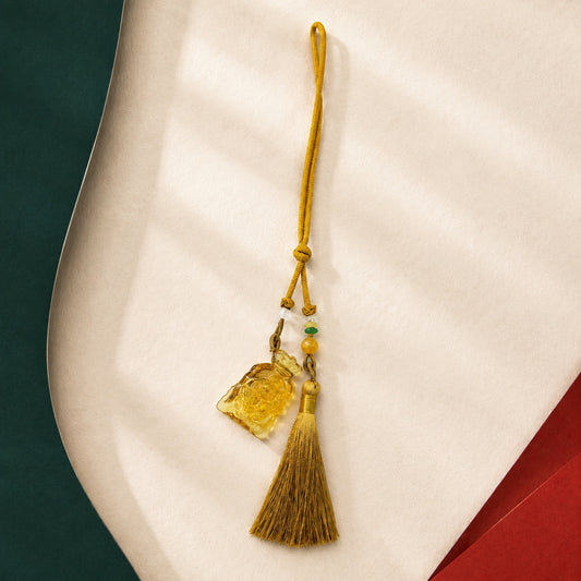 Good Fortune Pouch · Glass Tassel Charm
