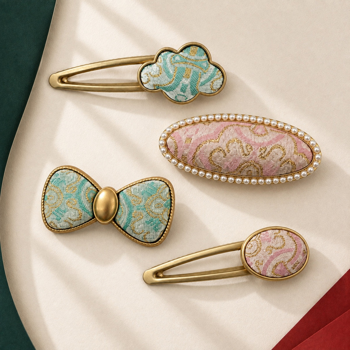 Brocade Notes · Patterned Hair Clip · Selected designs together