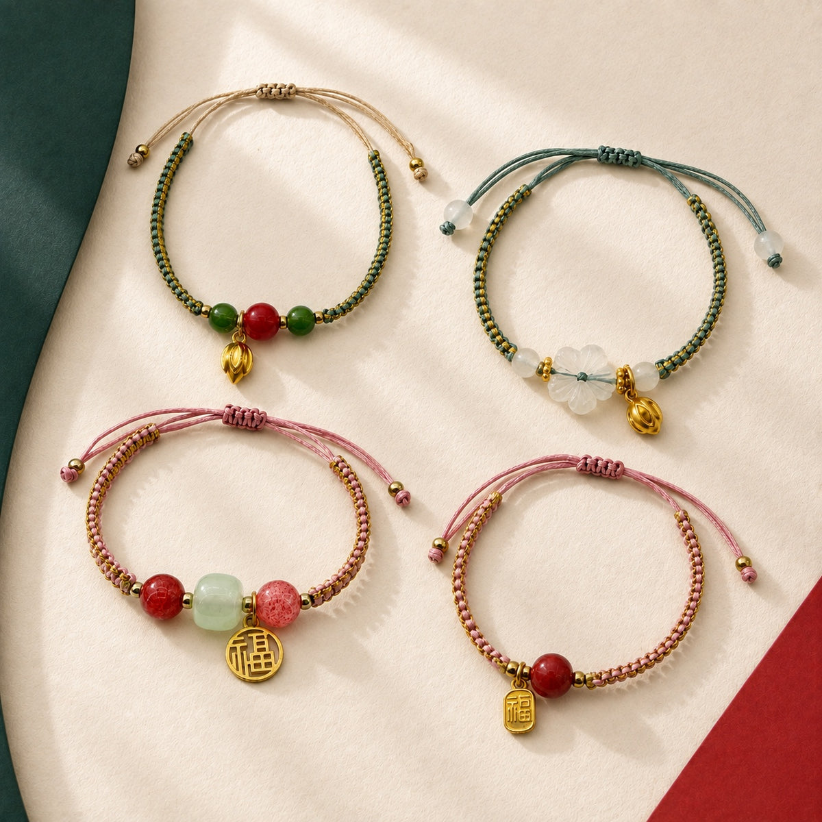 A Thread of Joy · Braided Glass Bracelet · Selected designs together