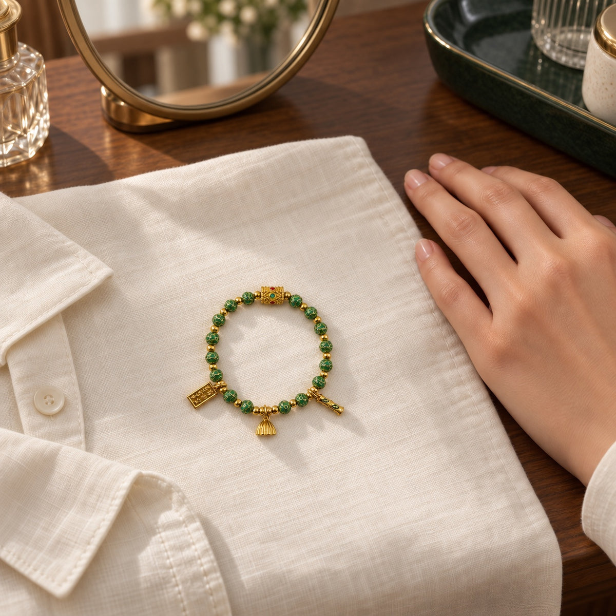 Garden Colour · Cloisonné Bead Bracelet