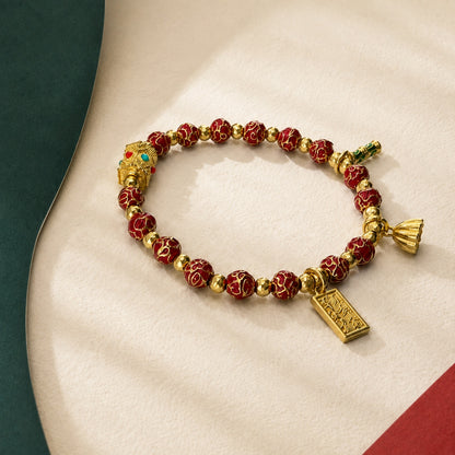Garden Colour · Cloisonné Bead Bracelet