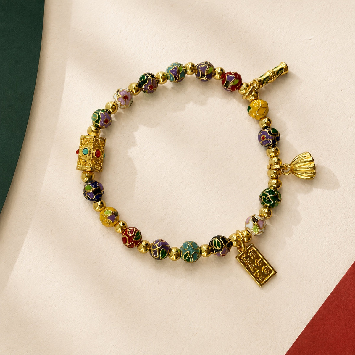 Garden Colour · Cloisonné Bead Bracelet · Multicolour