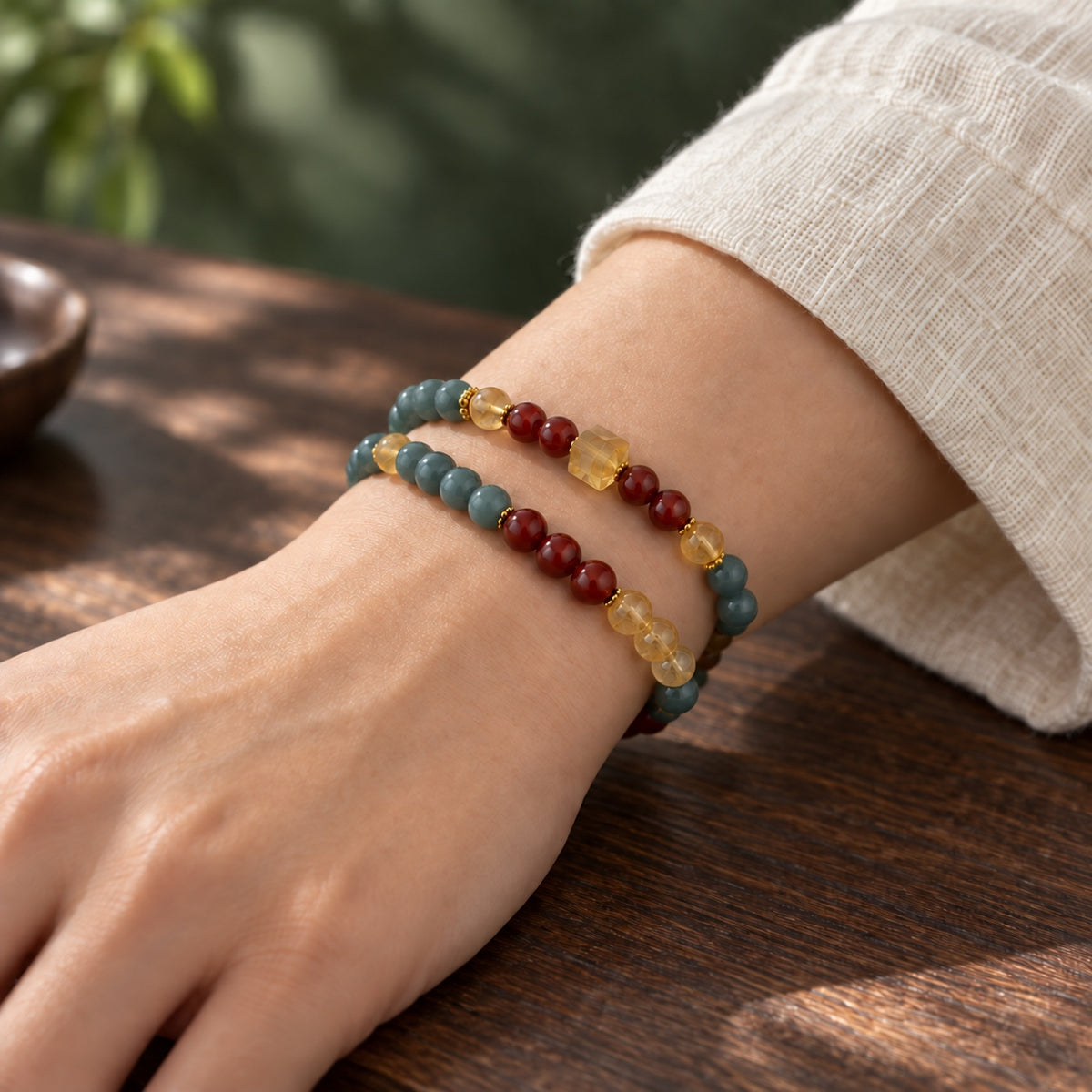Warm Colour · Multicolour Beaded Bracelet · One strand