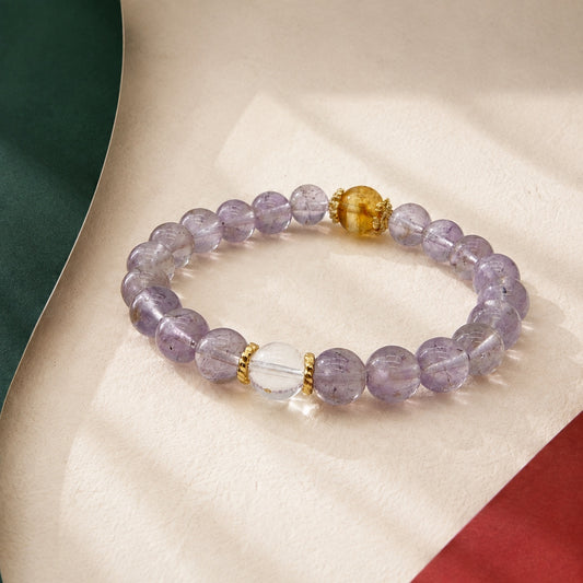 Purple Dawn · Amethyst Bead Bracelet