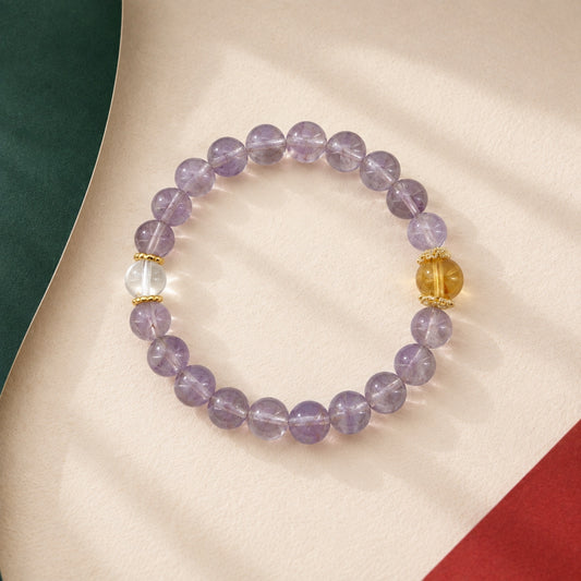 Purple Dawn · Amethyst Bead Bracelet