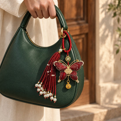 Joyful Butterfly · Brocade Tassel Charm