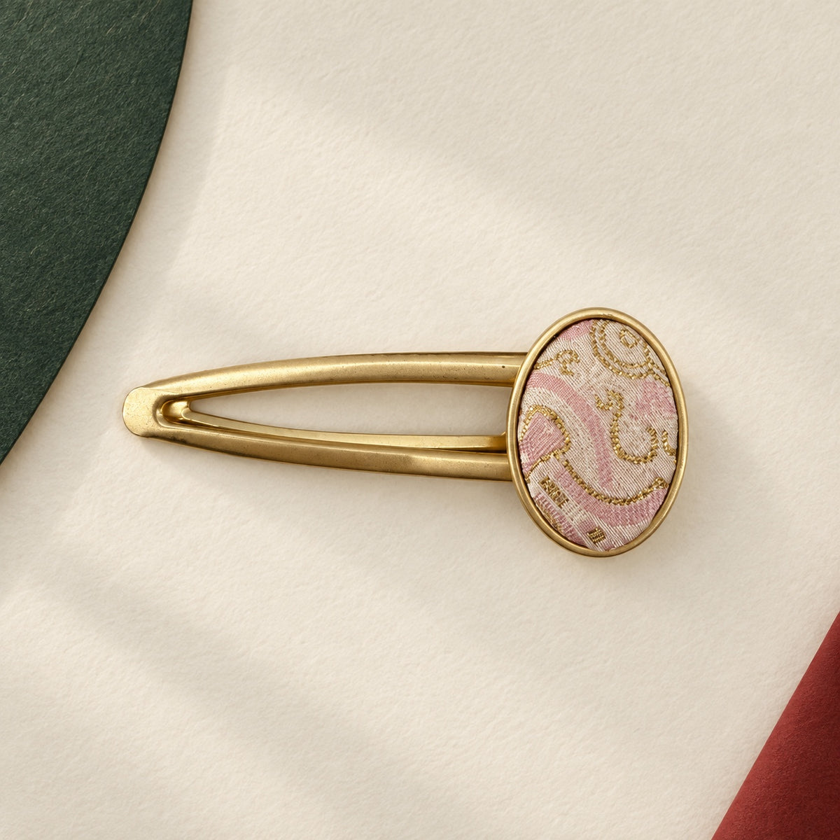 Brocade Notes · Patterned Hair Clip · Oval